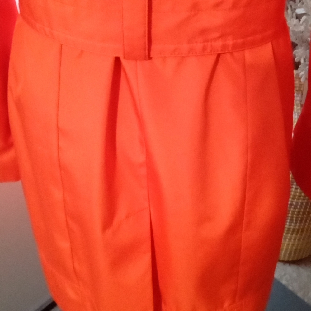 Calvin Klein Women's Orange Hooded Deep Pocket Trench Coat - Picture 8 of 9